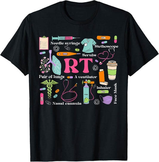 Respiratory Therapist Funny RT Care Respiratory Therapy T-Shirt - T-Shirt | Black