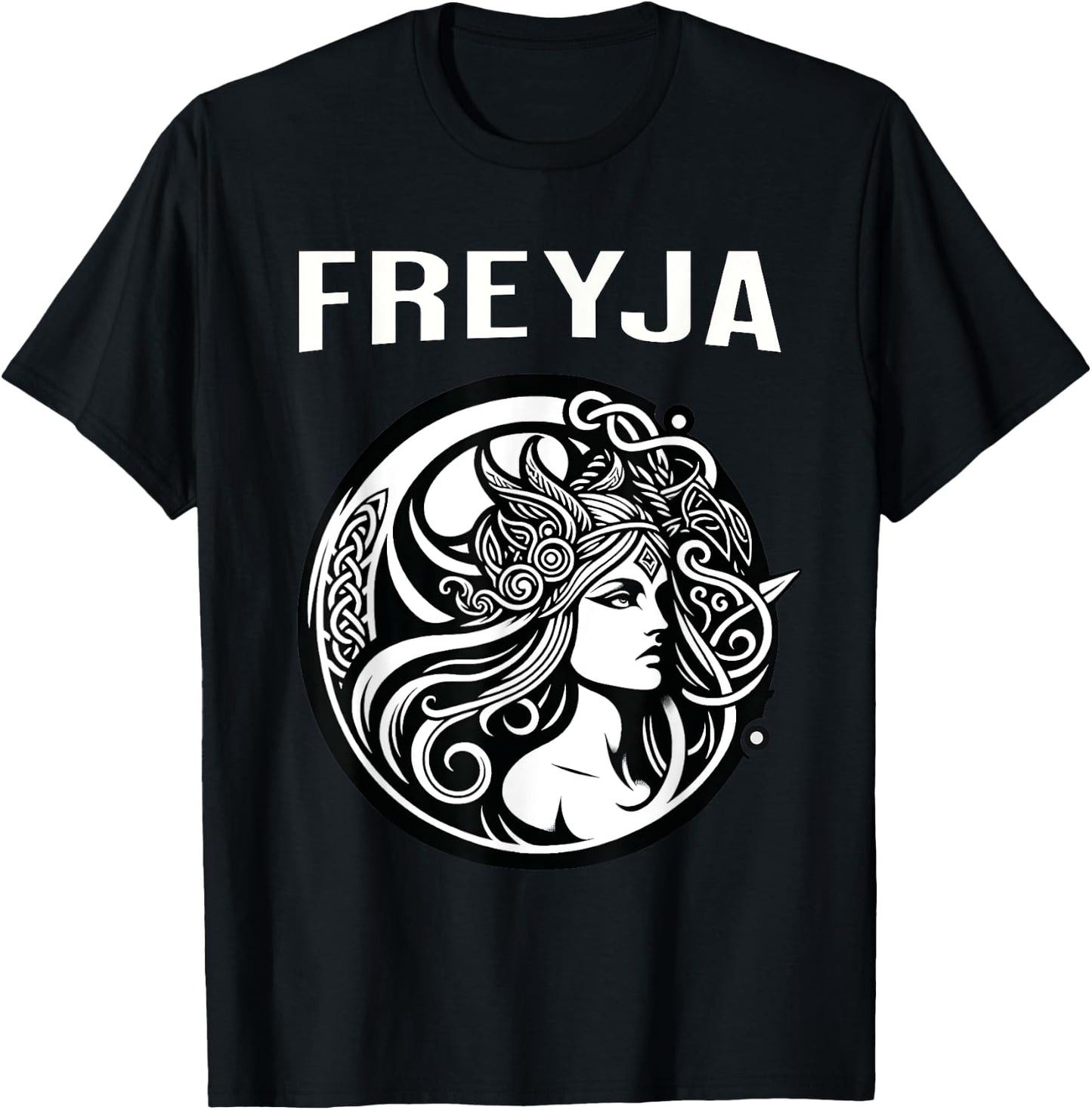 Freyja Viking Goddess T-Shirt - T-Shirt | Black