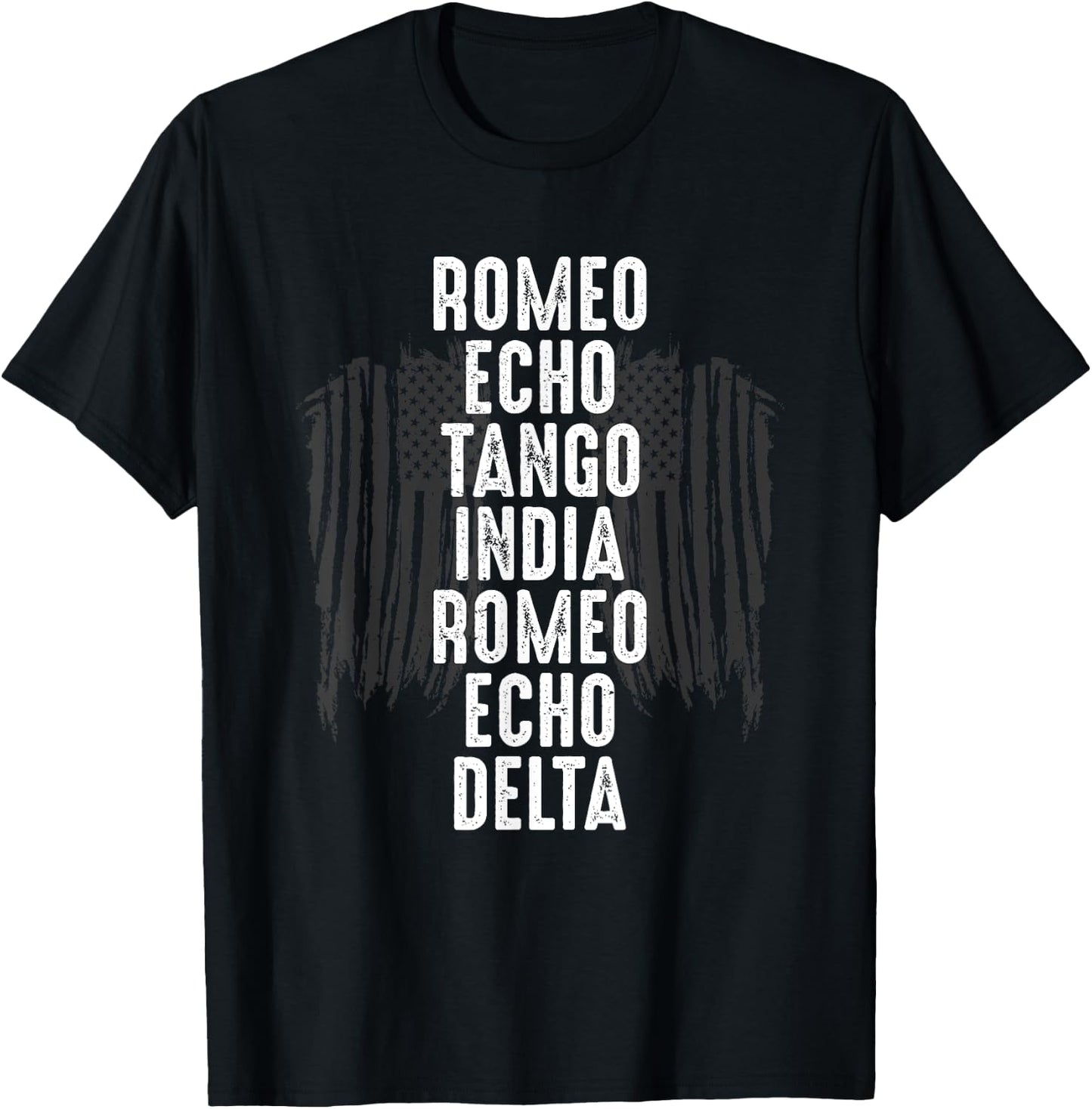 Romeo Echo Tango India Romeo Echo Delta Retired Military T-Shirt - T-Shirt | Black