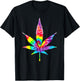 Tie Dye Weed Magic Mushrooms Cannabis 420 Trippy Hippie Gift T-Shirt - T-Shirt | Black
