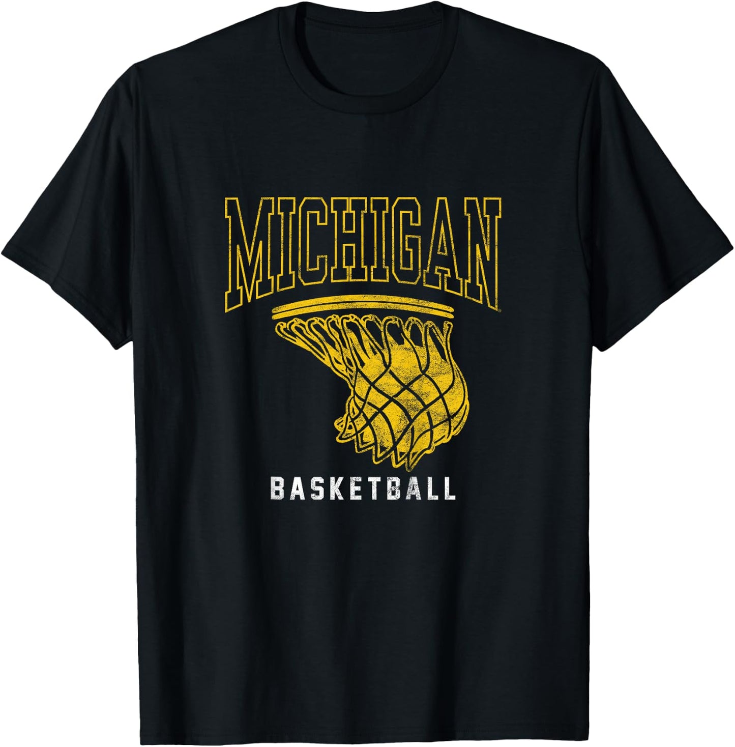 Kids University of Michigan Wolverines U of M Basketball Hoop T-Shirt - T-Shirt | Black