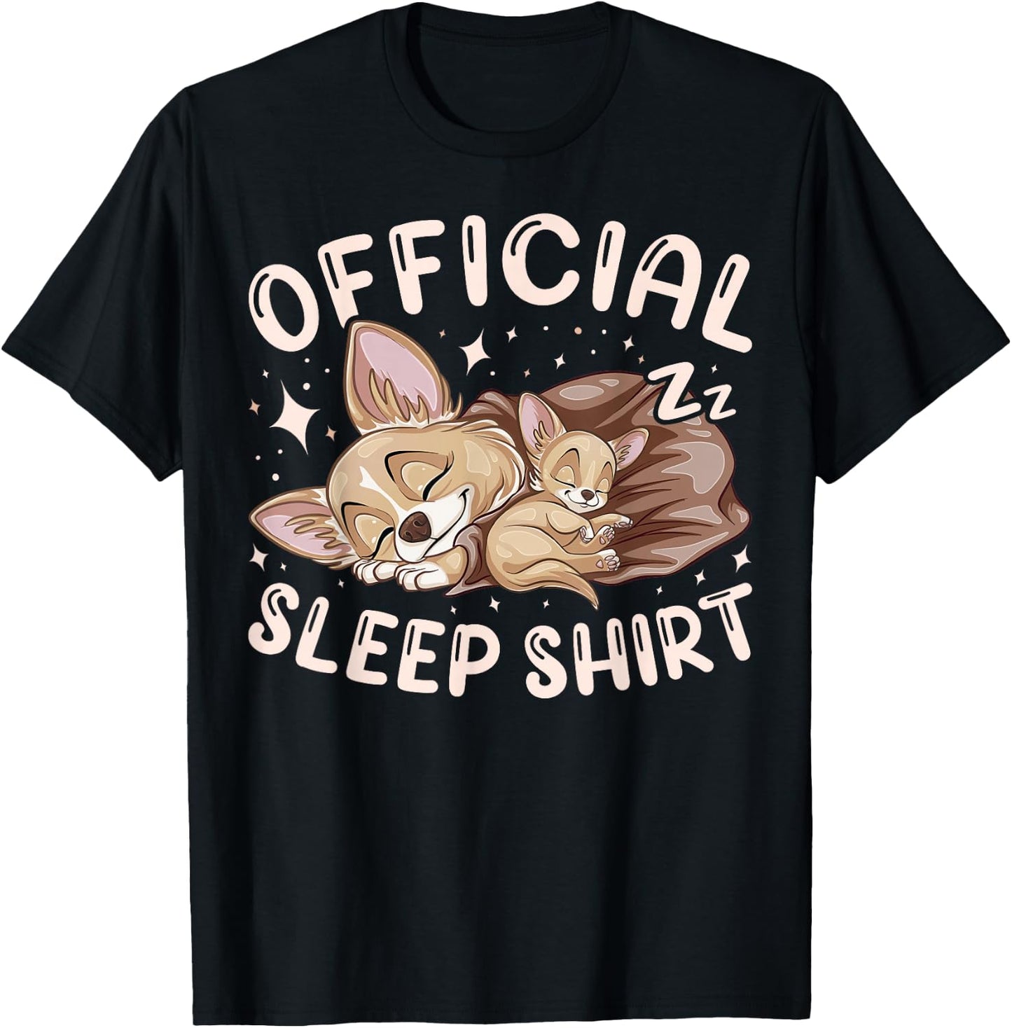 Official Sleep Shirt, Chihuahua Dog with Puppy T-Shirt - T-Shirt | Black