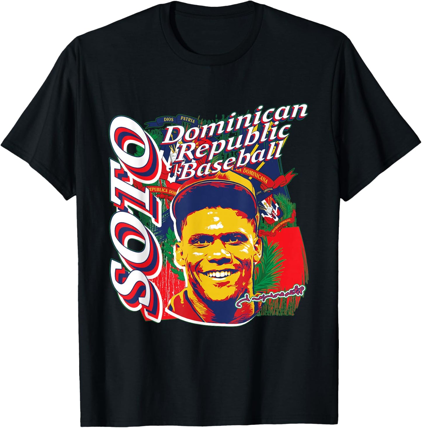Juan Soto International Baseball Dominican Republic MLBPA T-Shirt - T-Shirt | Black