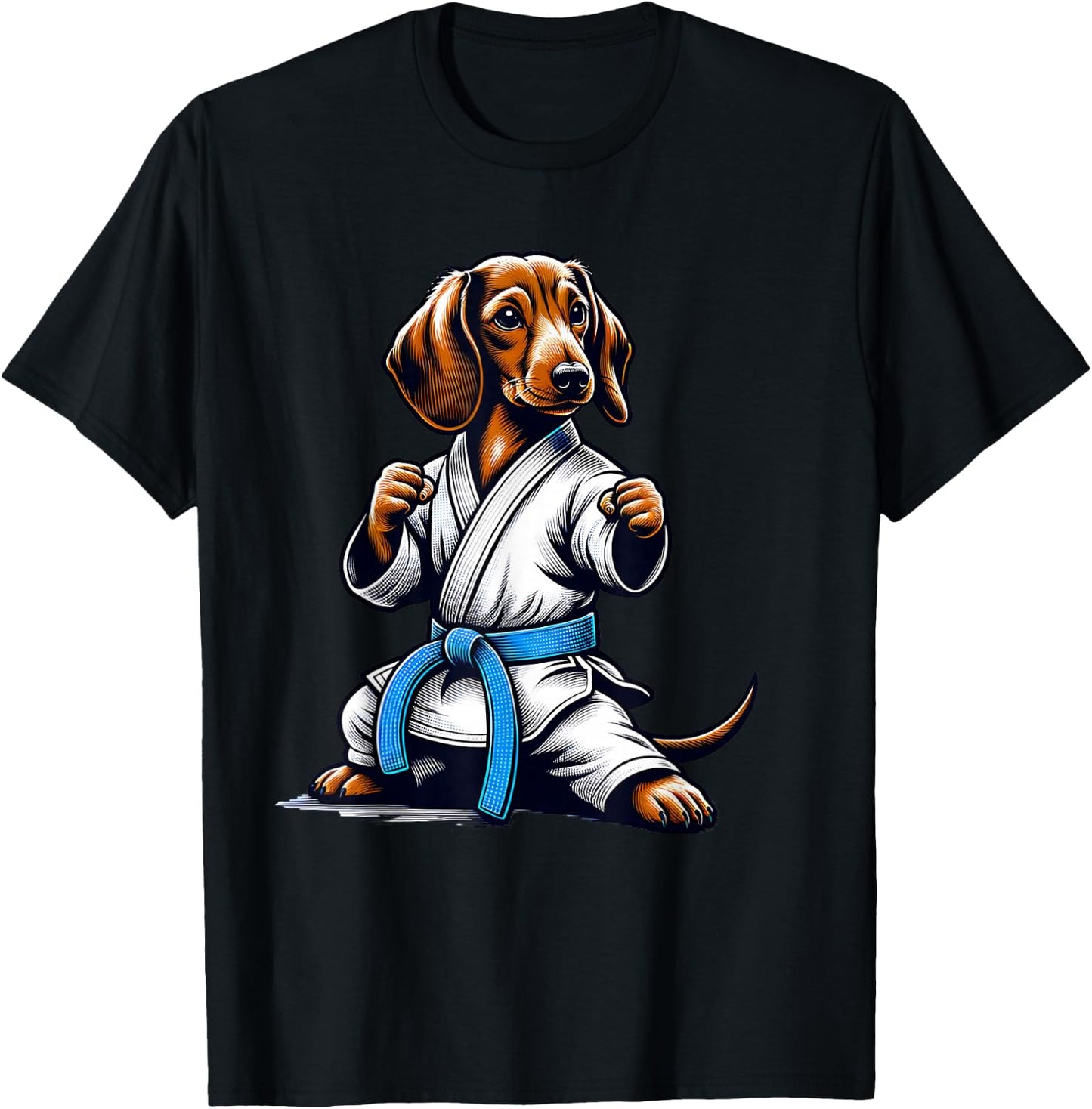 Karate Dachshund Master T-Shirt - T-Shirt | Black