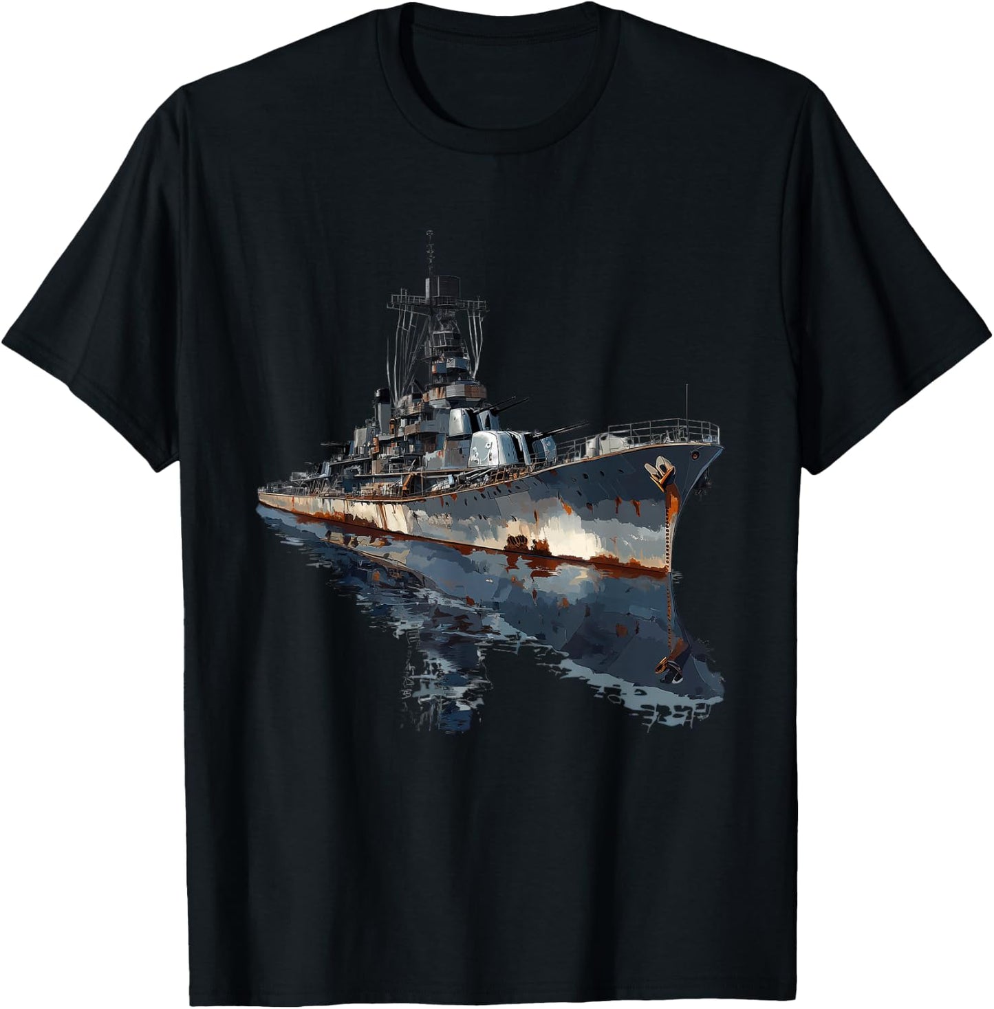 Warship Battleship Cruiser Naval Warfare T-Shirt - T-Shirt | Black