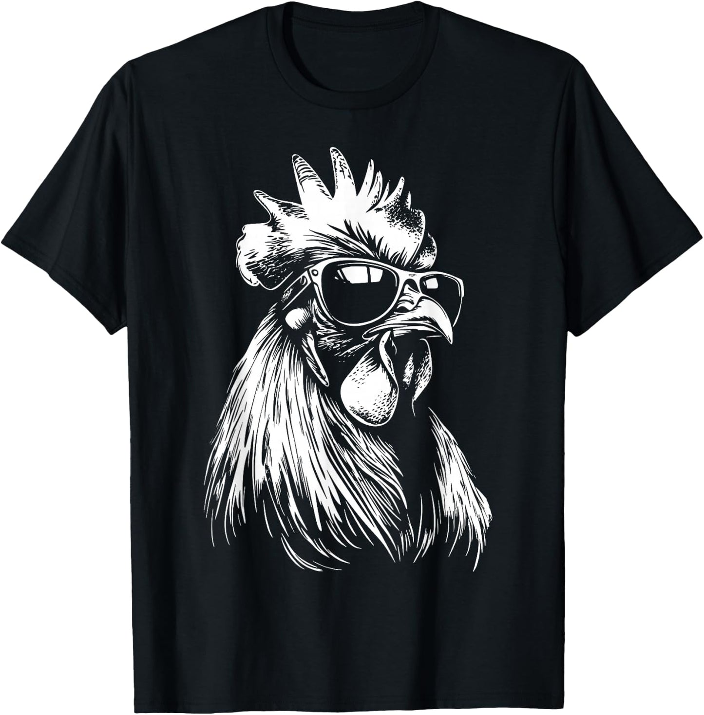 Rooster Chicken Sunglasses T-Shirt - T-Shirt | Black