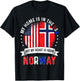 Norwegian American Patriot Heart is from Norway Flag T-Shirt - T-Shirt | Black