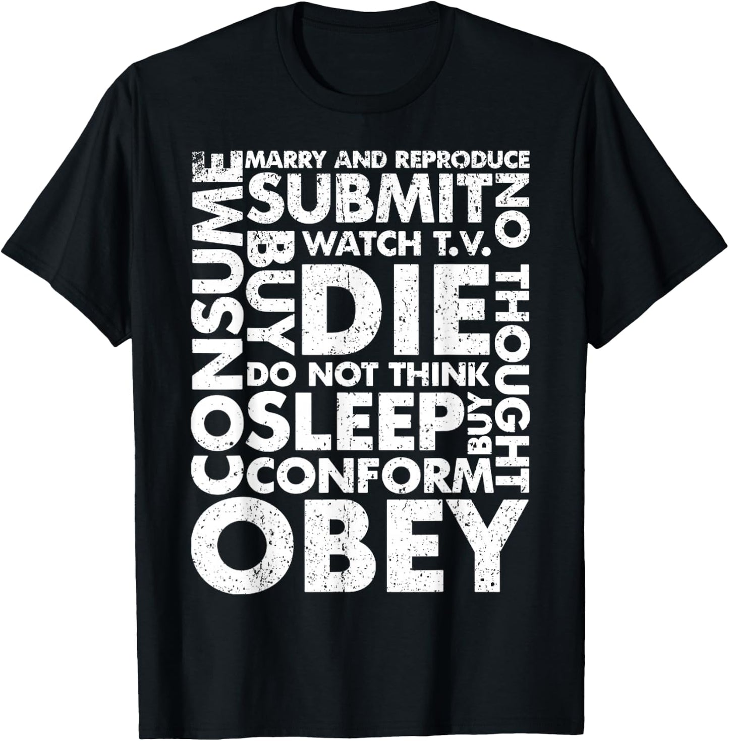 Vintage Obey, Consume, Sleep T-Shirt - T-Shirt | Black