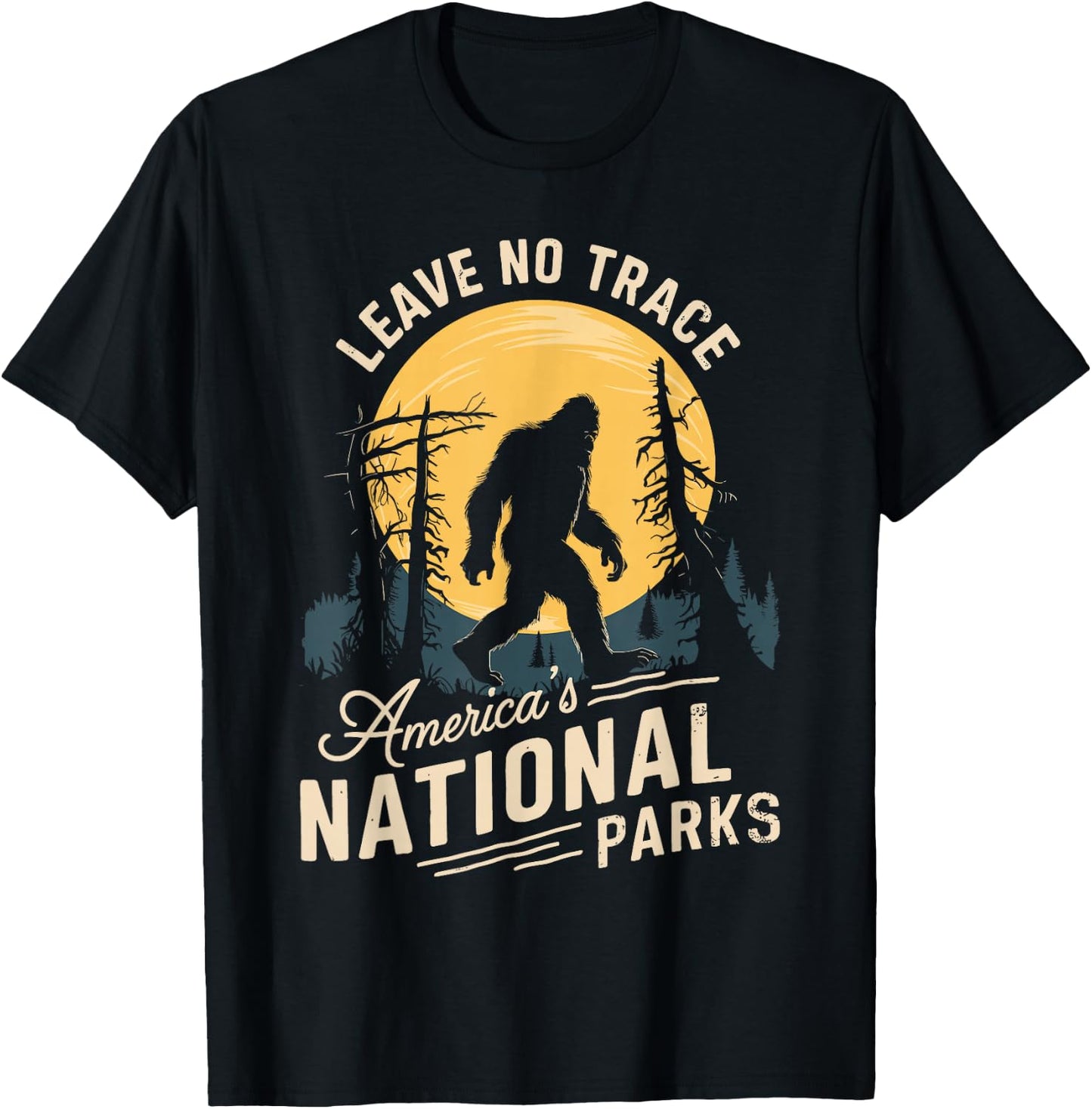 Leave No Trace Bigfoot National Parks Adventure T-Shirt - T-Shirt | Black