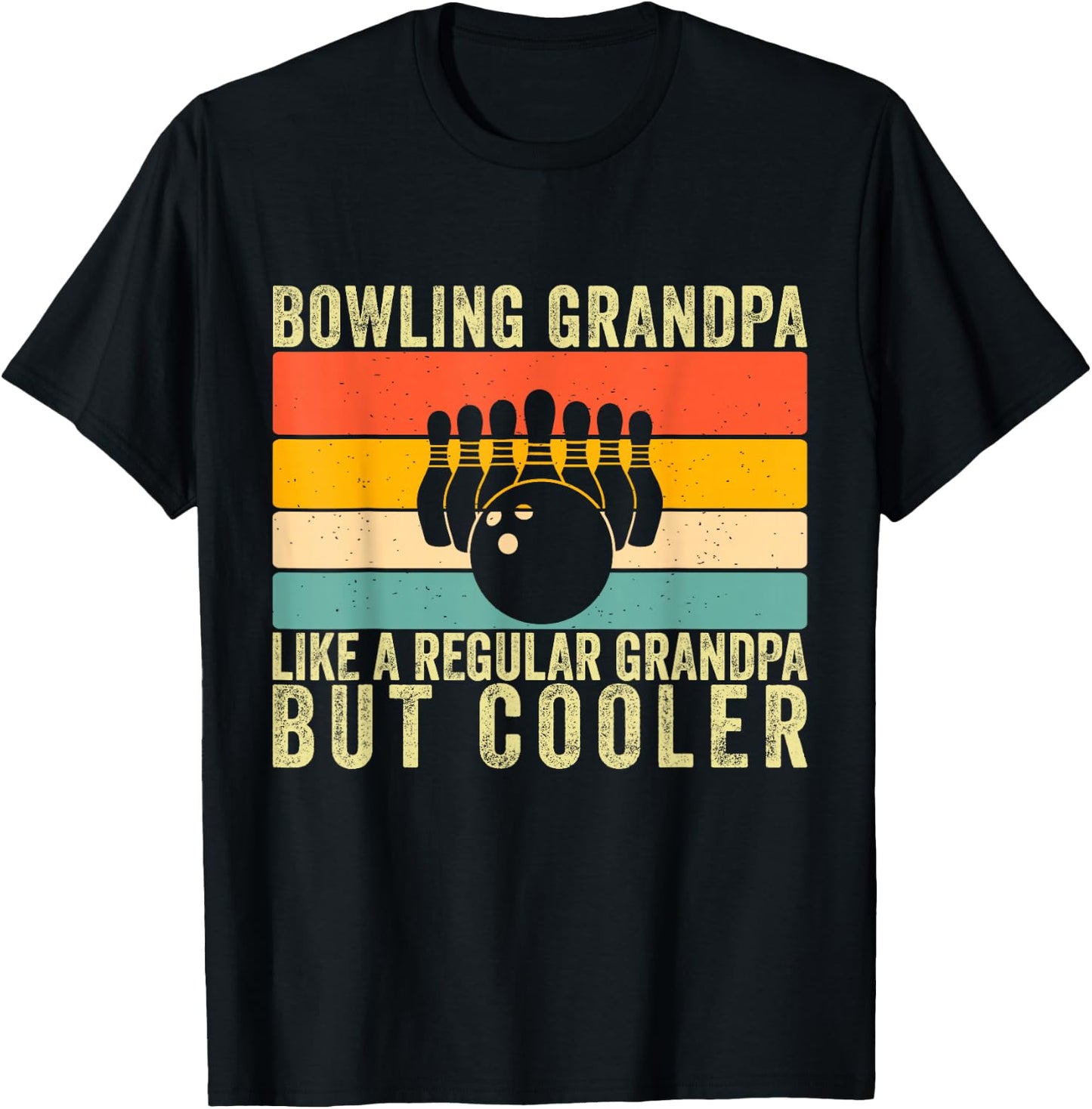 Bowling Grandpa Father Day Design Bowling Player Grandfather T-Shirt - T-Shirt | Black