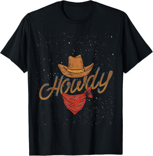 Rodeo Bull Riding Western Texas Howdy Yeehaw Cowboy T-Shirt - T-Shirt | Black