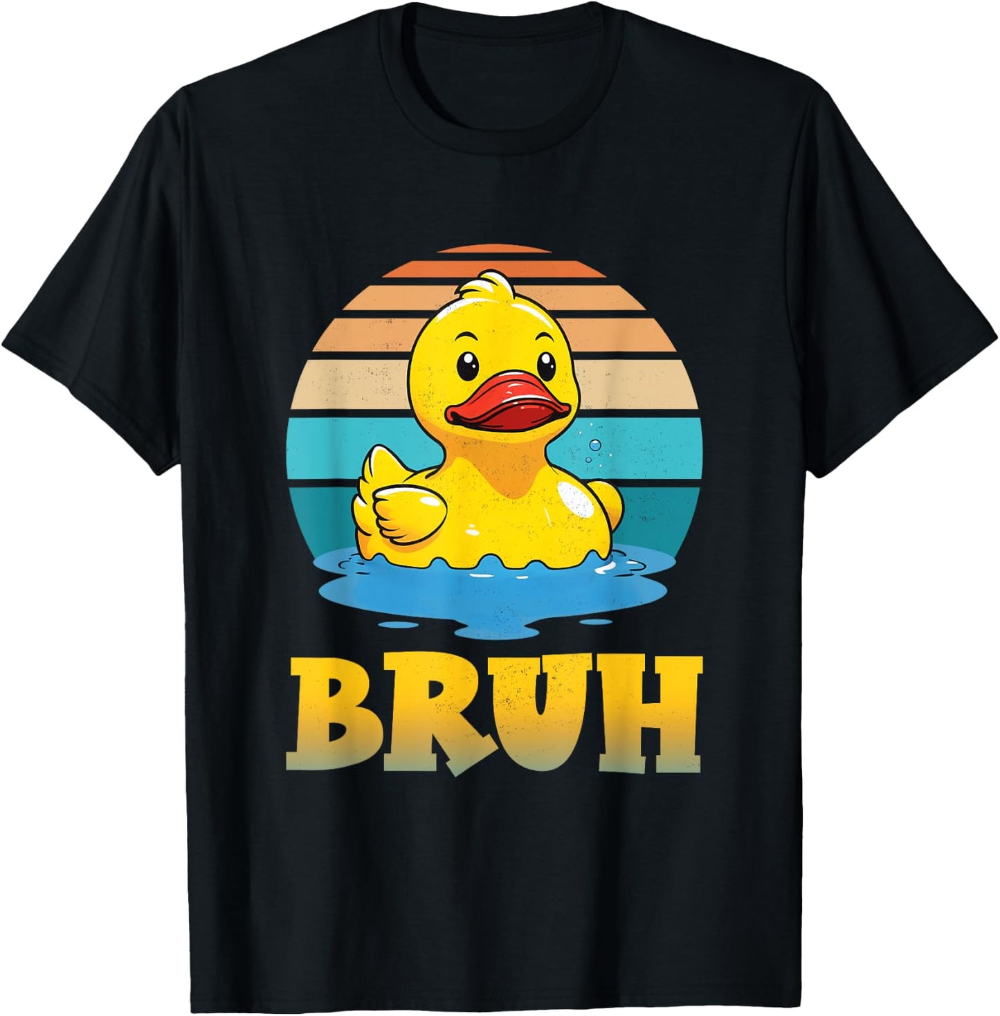 Bruh Funny Rubber Duck Lovers Meme Men Women Boys Girls T-Shirt - T-Shirt | Black