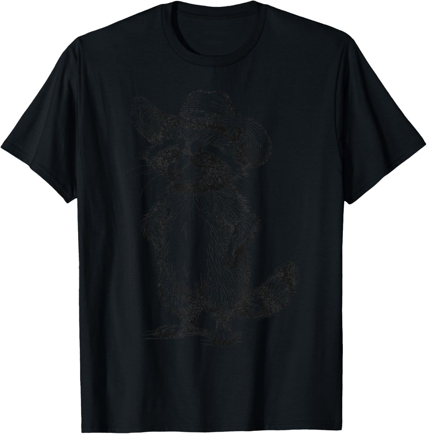 Raccoon Cowboy Cowgirl Western Country T-Shirt - T-Shirt | Black