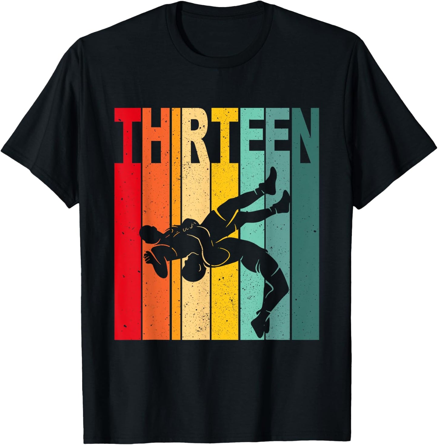 13th Retro Wrestling Theme 13 Year Old Kids Birthday T-Shirt - T-Shirt | Black