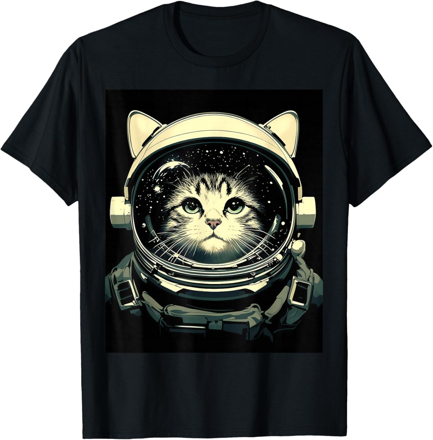 Astronaut Cat T-Shirt - T-Shirt | Black