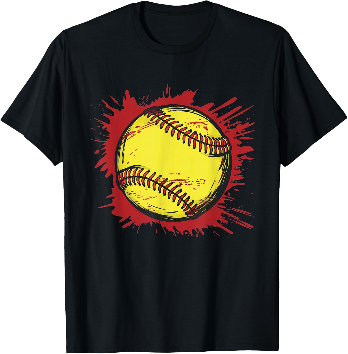 Softball Player and Fan Graphic T-Shirt - T-Shirt | Black