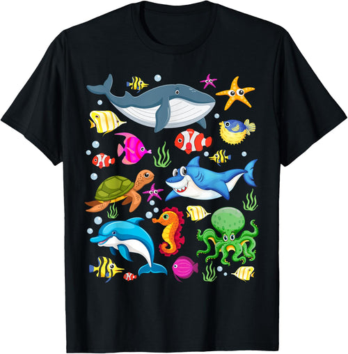 Cute Ocean Creatures Clownfish Sea Animals Kids Children