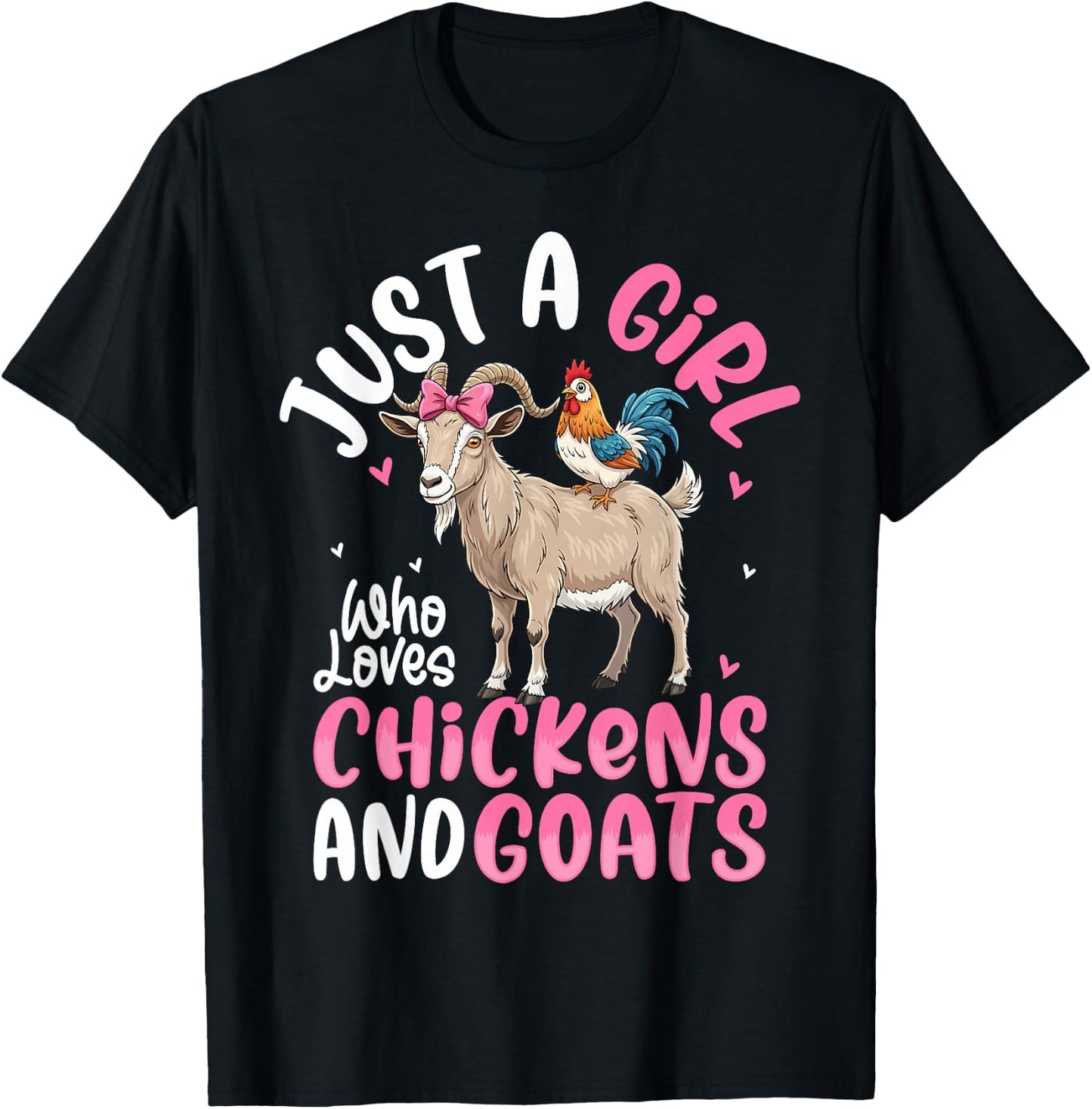 Just a Girl who Loves Chickens Goats Farm Farming Toddler T-Shirt - T-Shirt | Black