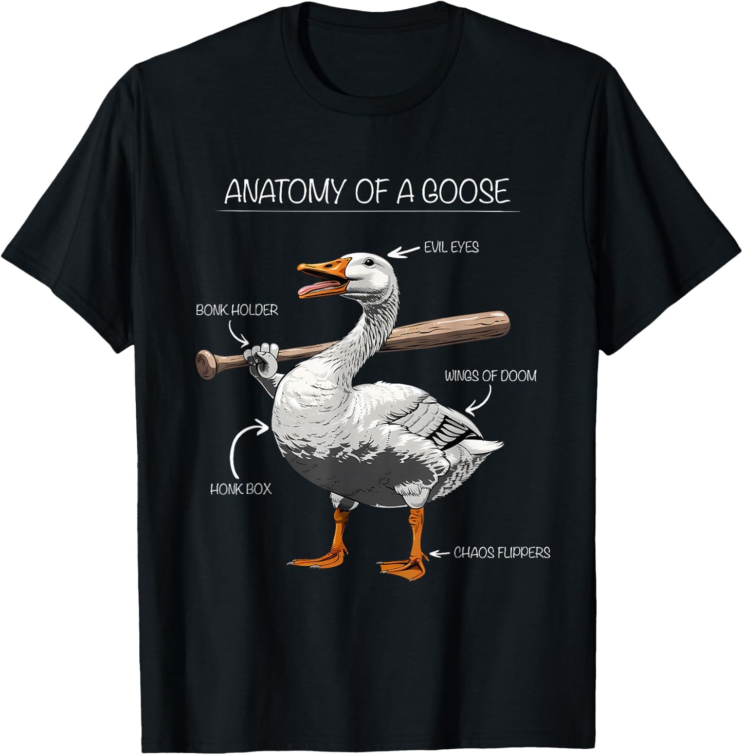 Anatomy of a Goose Funny T-Shirt - T-Shirt | Black