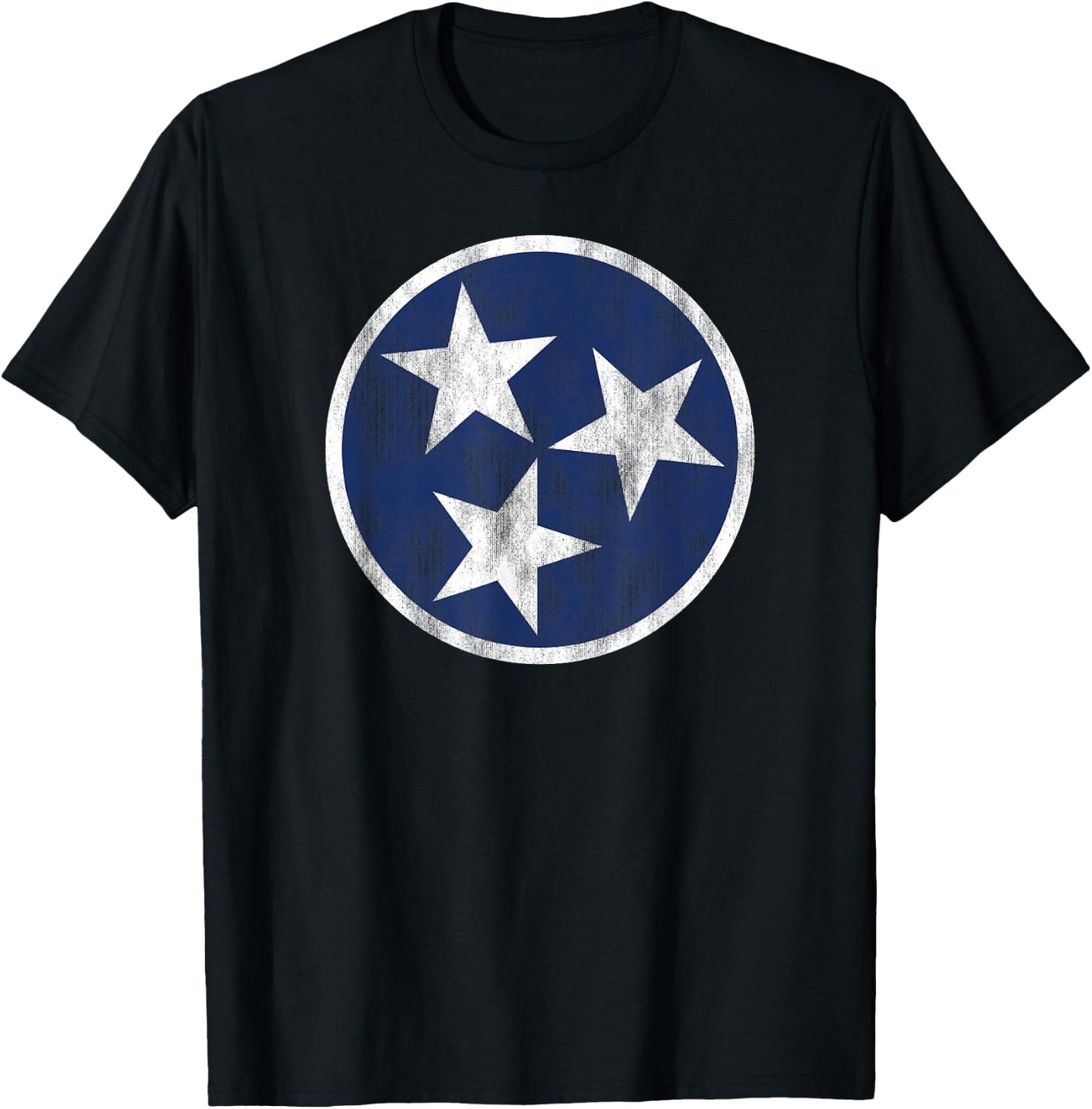 Retro Tennessee Flag Star Logo Volunteer State Nashville TN T-Shirt - T-Shirt | Black