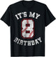 It's My 8th Birthday Baseball 8 Year Old Birthday Boys Kids T-Shirt - T-Shirt | Black