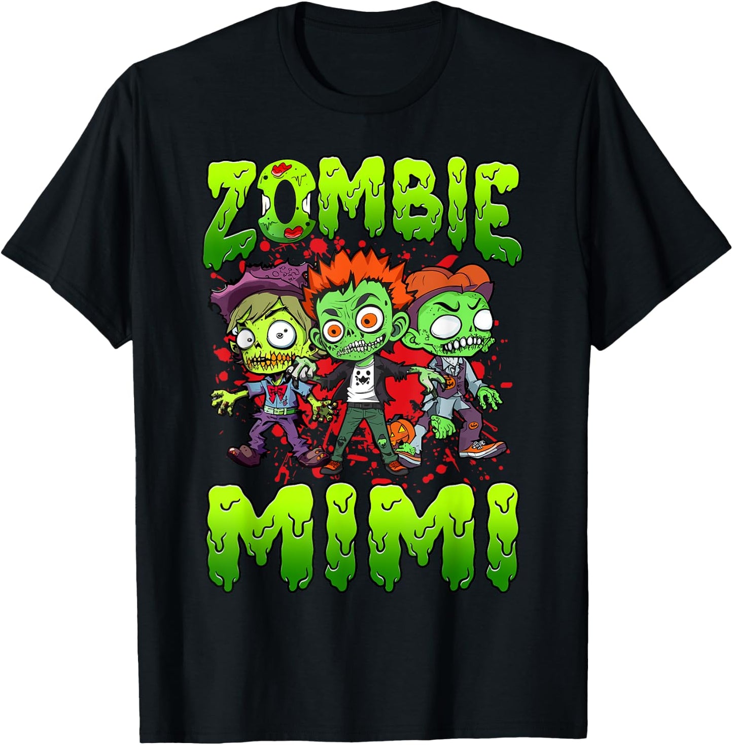 Zombie Mimi Halloween Costume Family Matching T-Shirt - T-Shirt | Black