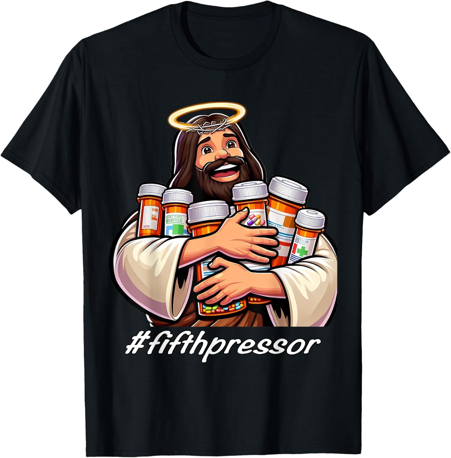 Jesus Christ Fifth Pressure Pharmacist Ful Code Nurse ICU ER T-Shirt - T-Shirt | Black