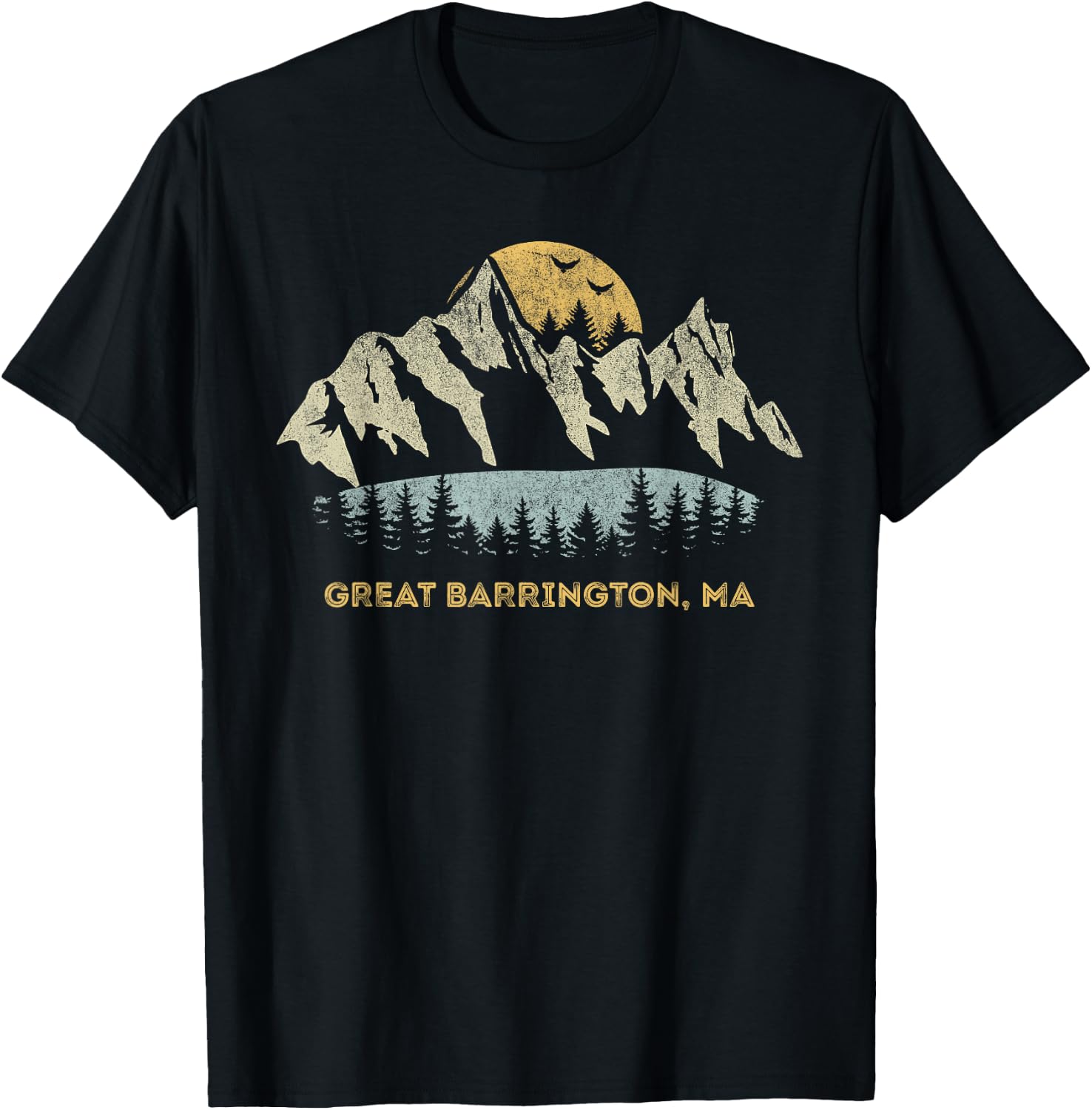 Great Barrington Massachusetts Mountain Sunset Sunrise MA T-Shirt - T-Shirt | Black