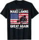 Make Lawn Great Again USA Flag Retro Lawn Mower Dad Gardener Women Men T-Shirt - T-Shirt | Black
