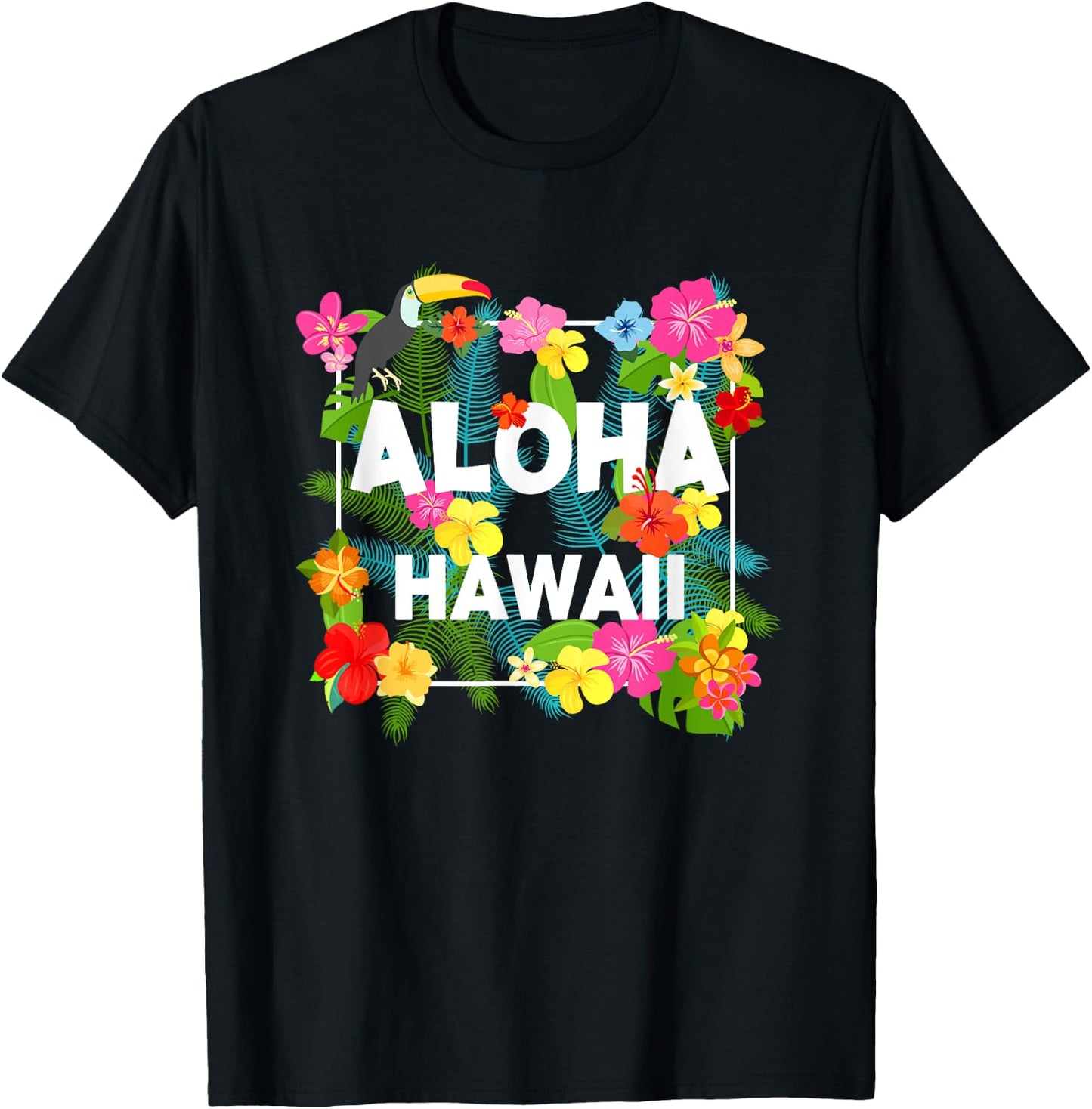Aloha Hawaii Hibiscus Flowers Aesthetic Design Women T-Shirt - T-Shirt | Black