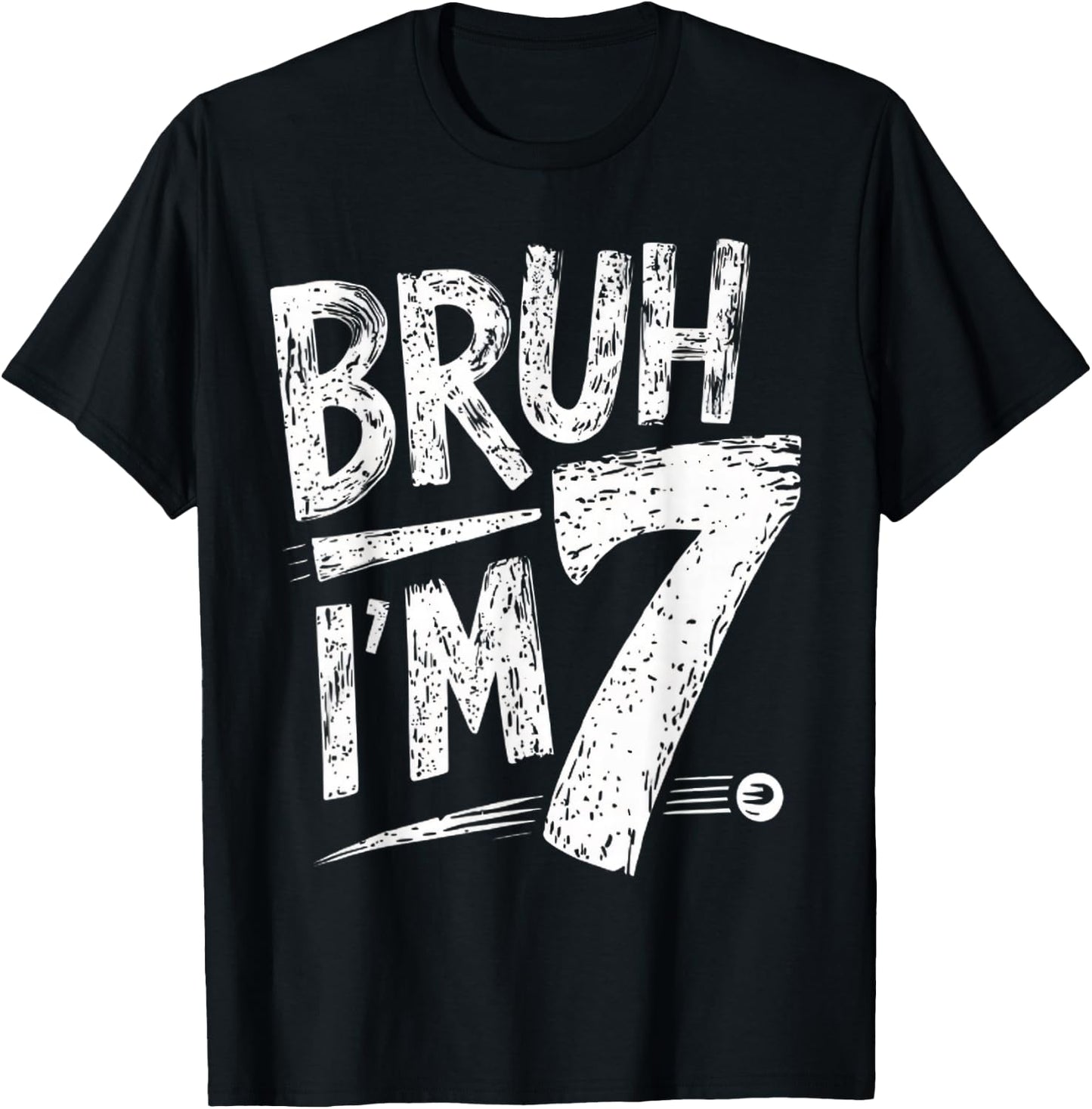 Bruh It's My 7th Birthday Retro Seven Year Old Celebration T-Shirt - T-Shirt | Black