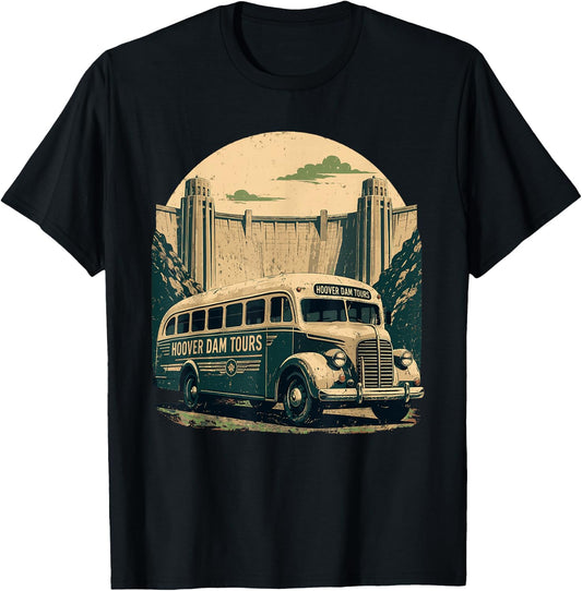 Hoover Dam Vintage Tour Bus T-Shirt - T-Shirt | Black