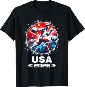 Basketball USA Go USA Team USA Flag 2026 Basketball T-Shirt - T-Shirt | Black