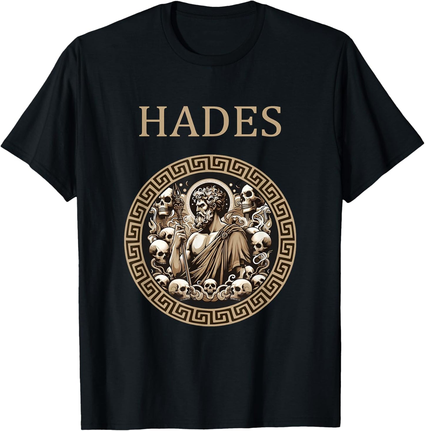 Agema Apparel Hades Greek God of the Underworld , Small, Black T-Shirt - T-Shirt | Black