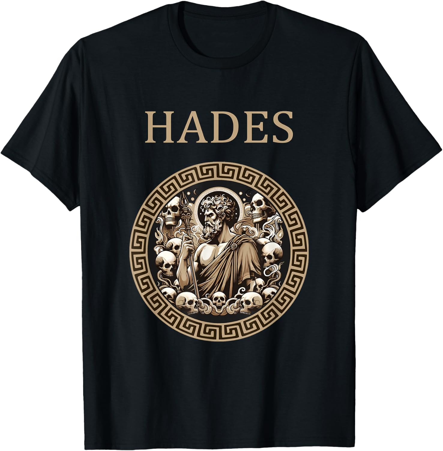 Agema Apparel Hades Greek God of the Underworld , Small, Black T-Shirt - T-Shirt | Black