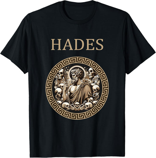 Agema Apparel Hades Greek God of the Underworld , Small, Black T-Shirt - T-Shirt | Black