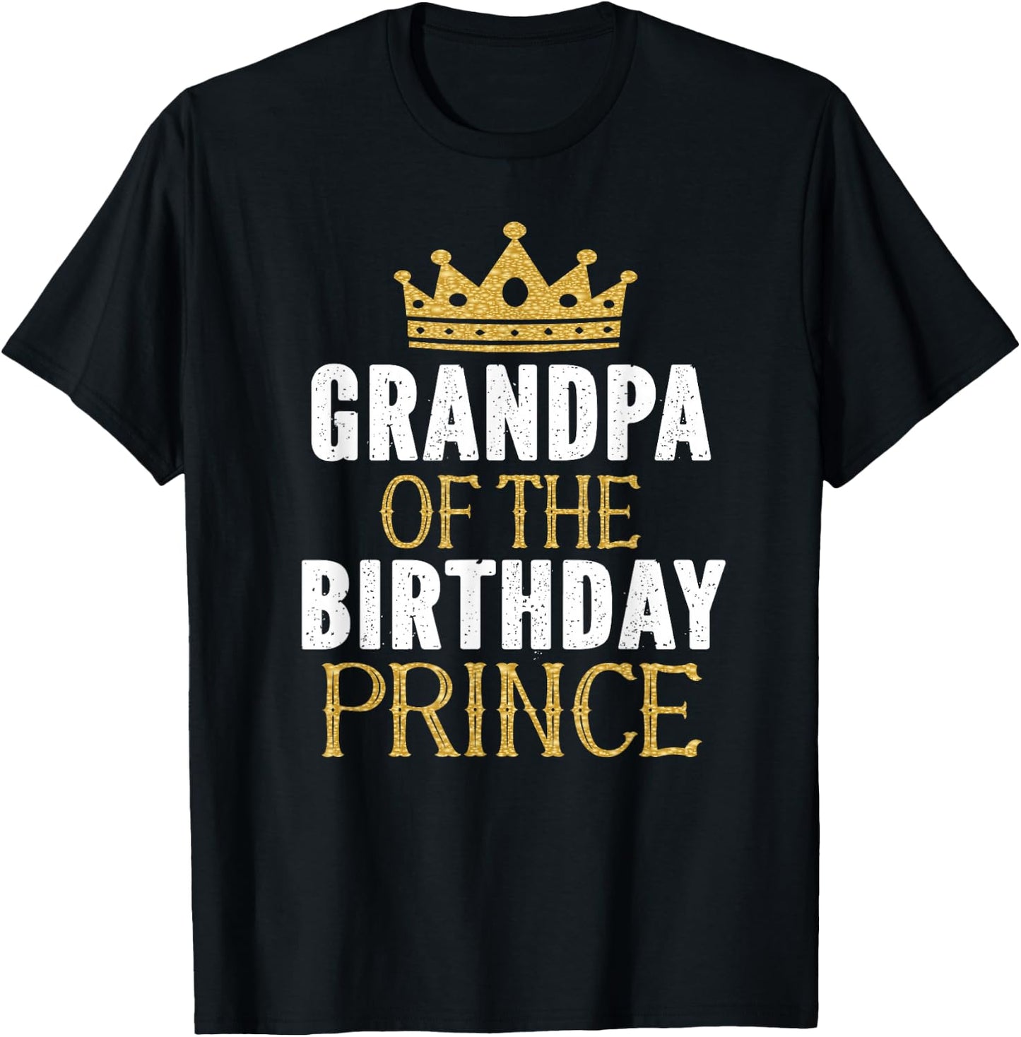 Grandpa Of The Birthday Prince Boys Bday Party Gift T-Shirt - T-Shirt | Black