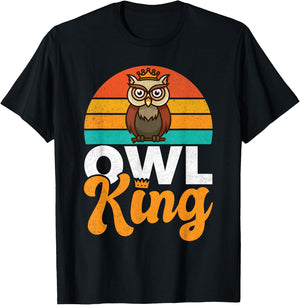 Owl King Owl T-Shirt - T-Shirt | Black