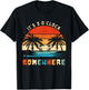 It's 5 O'Clock Somewhere Retro Tropical Sunset Funny T-Shirt - T-Shirt | Black