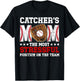 Catcher's Mom Baseball Catcher Mom Baseball Catcher Mama T-Shirt - T-Shirt | Black