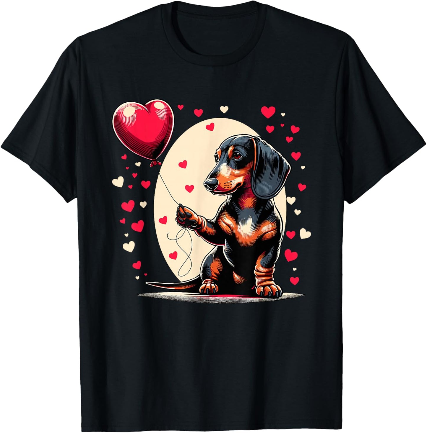 Dachshund Dog Valentine's Day Dog Owner Valentine T-Shirt - T-Shirt | Black