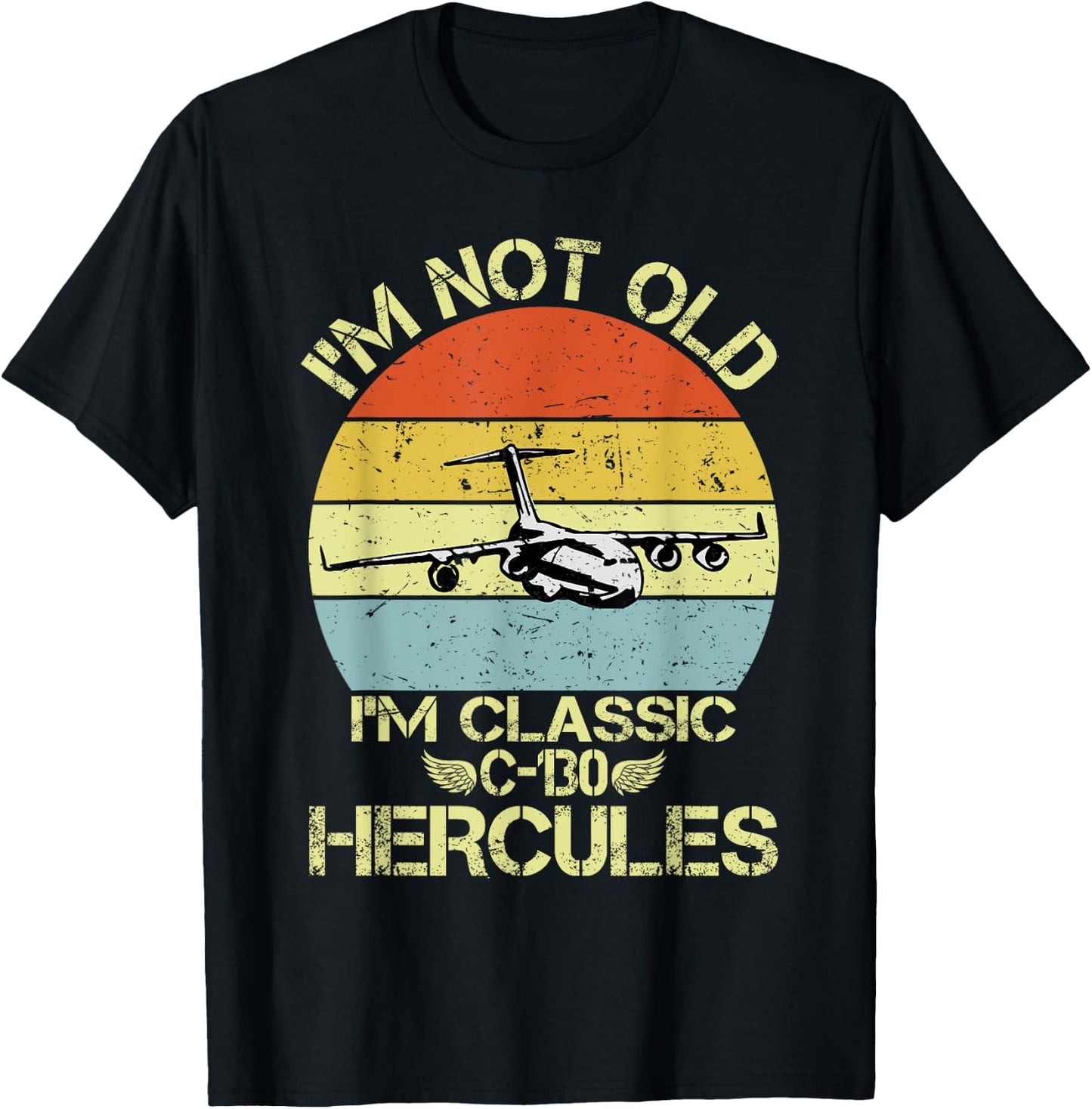C-130 Hercules American USA Military Airplane T-Shirt - T-Shirt | Black