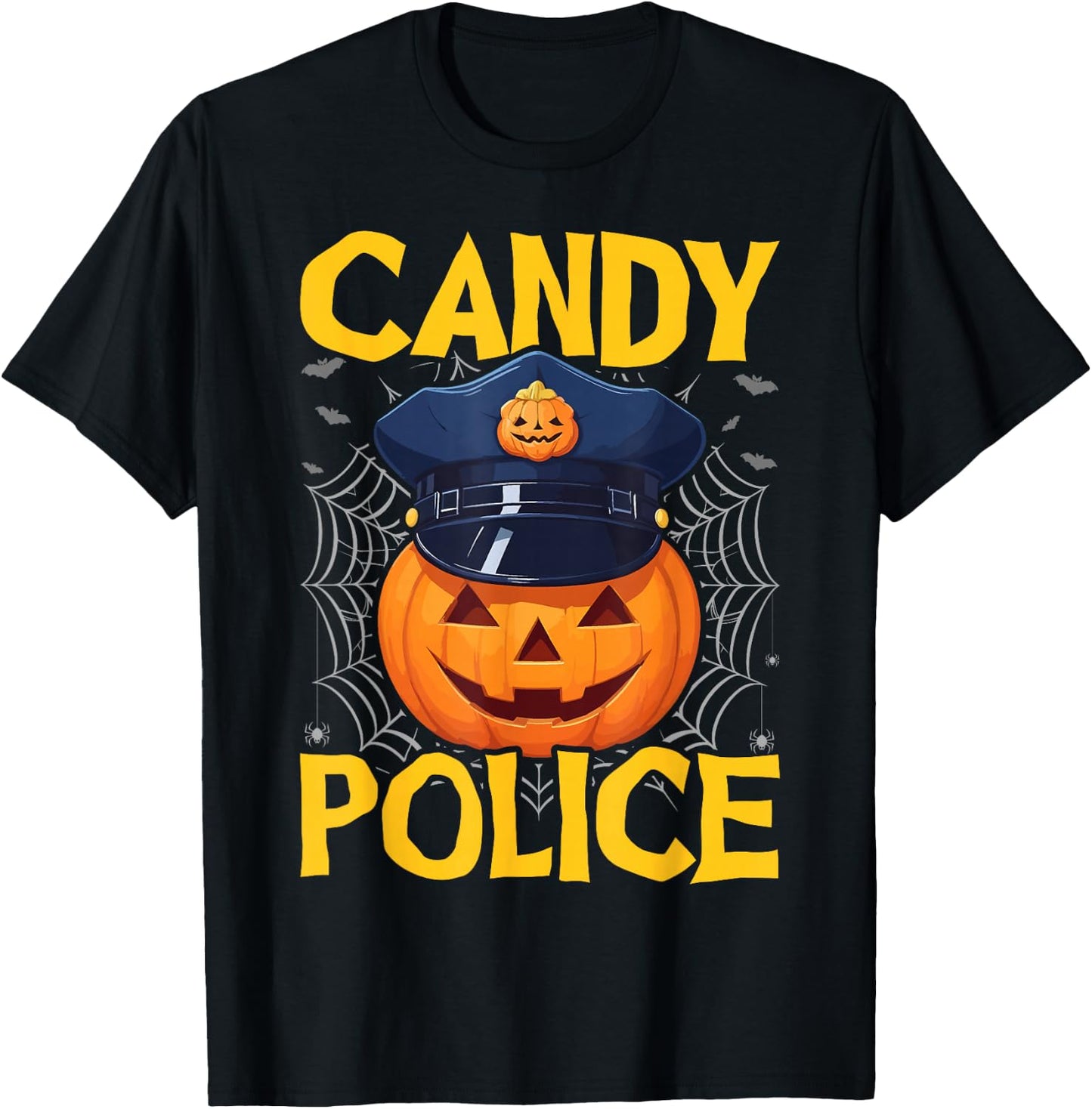Candy Police Halloween Party Trick or Treat Security Funny T-Shirt - T-Shirt | Black