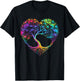 Rainbow LGBTQ Tree Gay Pride Ally Lesbian Men Women Kids T-Shirt - T-Shirt | Black