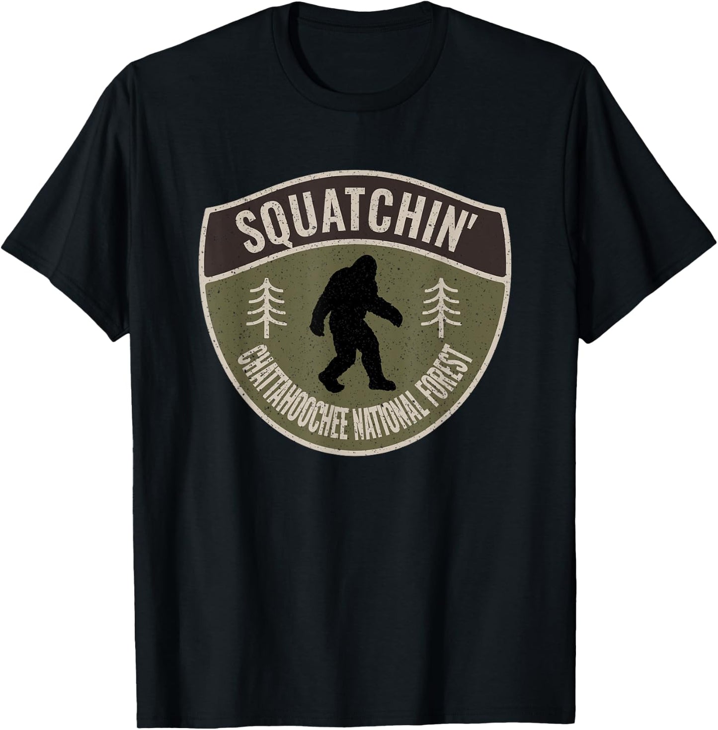 Squatchin' Chattahoochee National Forest - Bigfoot Sasquatch T-Shirt - T-Shirt | Black