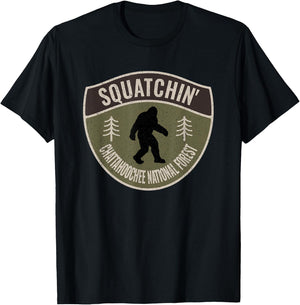 Squatchin' Chattahoochee National Forest - Bigfoot Sasquatch T-Shirt - T-Shirt | Black
