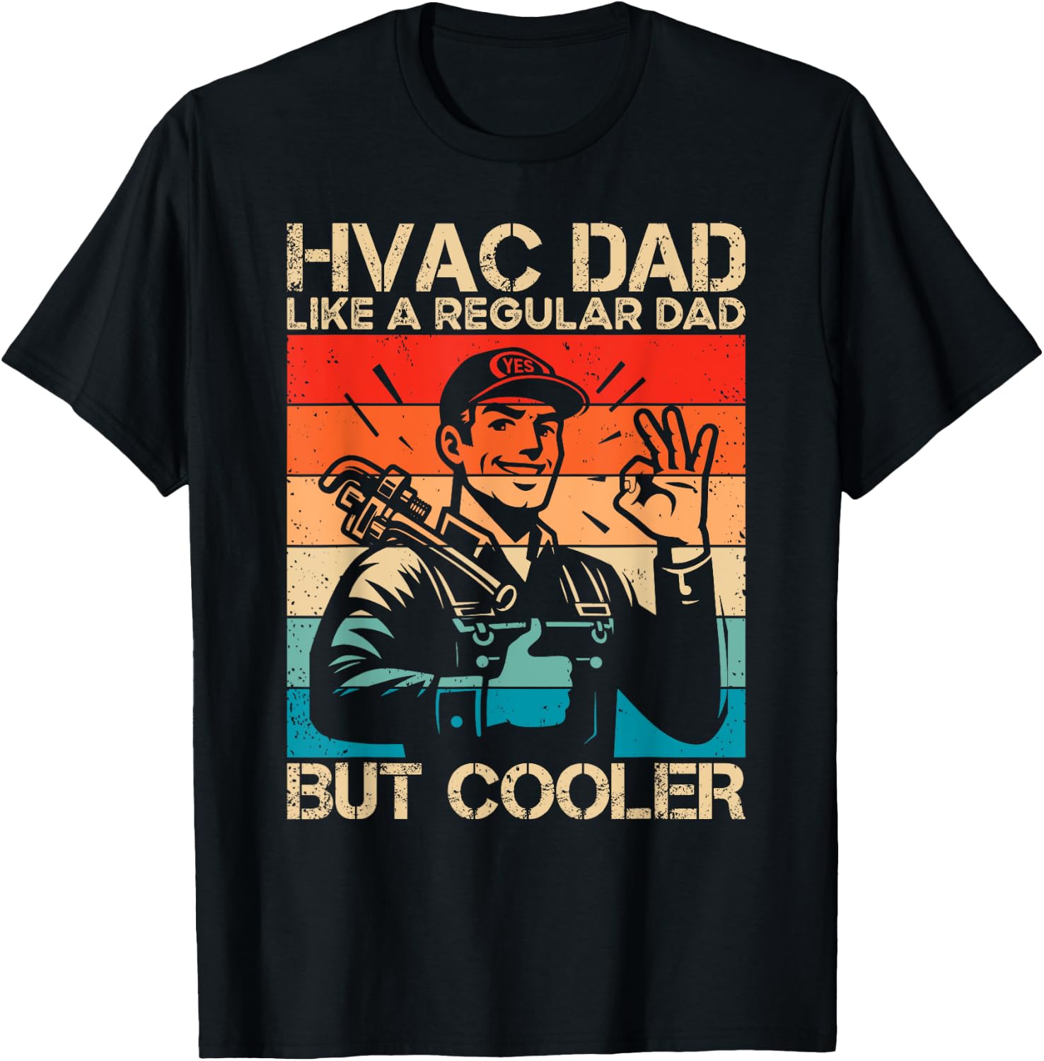 HVAC Dad HVAC Technician Mechanic Repairman T-Shirt - T-Shirt | Black