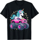 Monster Truck Unicorn Girl Birthday Party Monster Truck T-Shirt - T-Shirt | Black