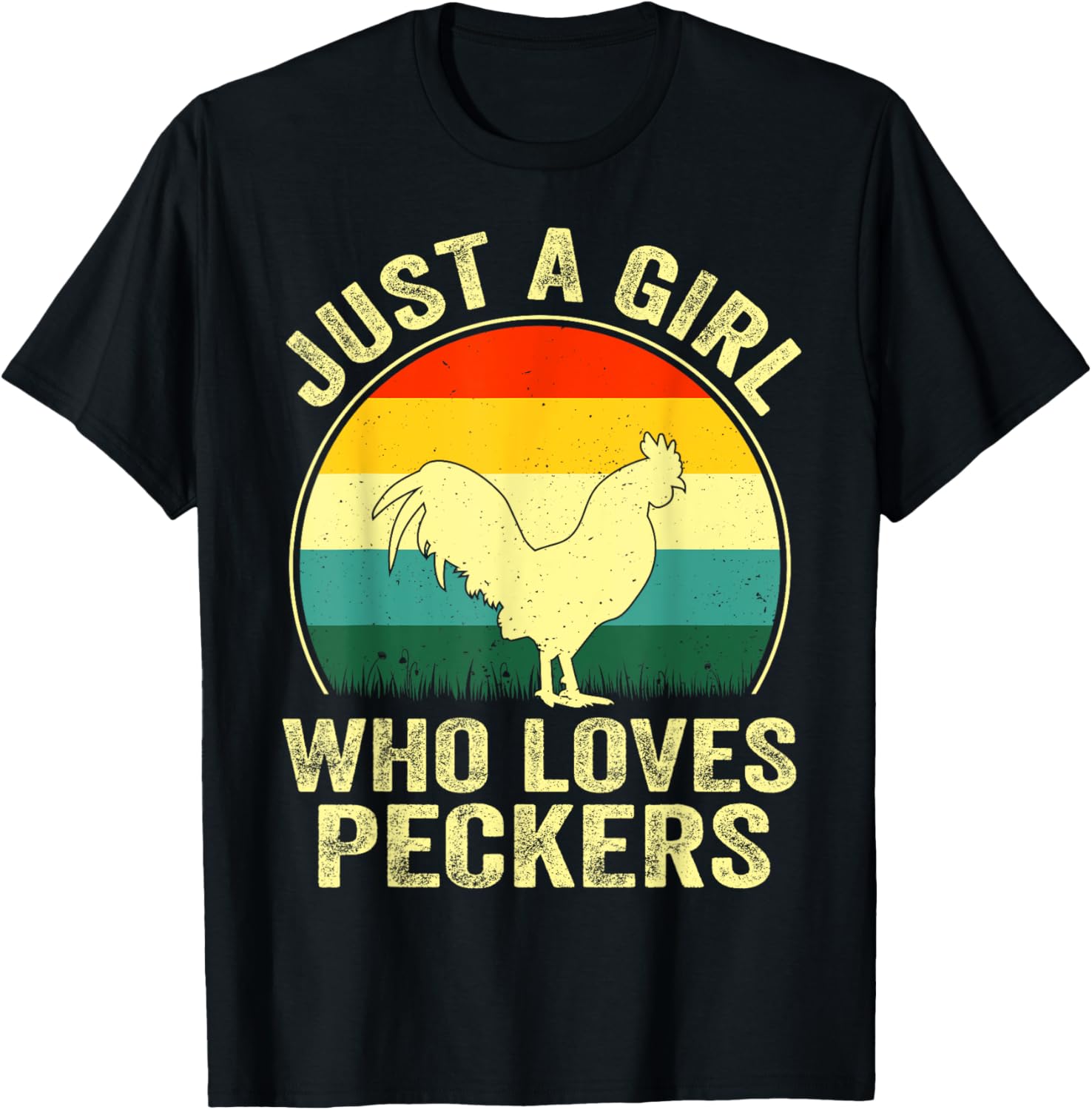 Funny Chicken Owner Farmer Girl Vintage Retro Chicken Lover T-Shirt - T-Shirt | Black