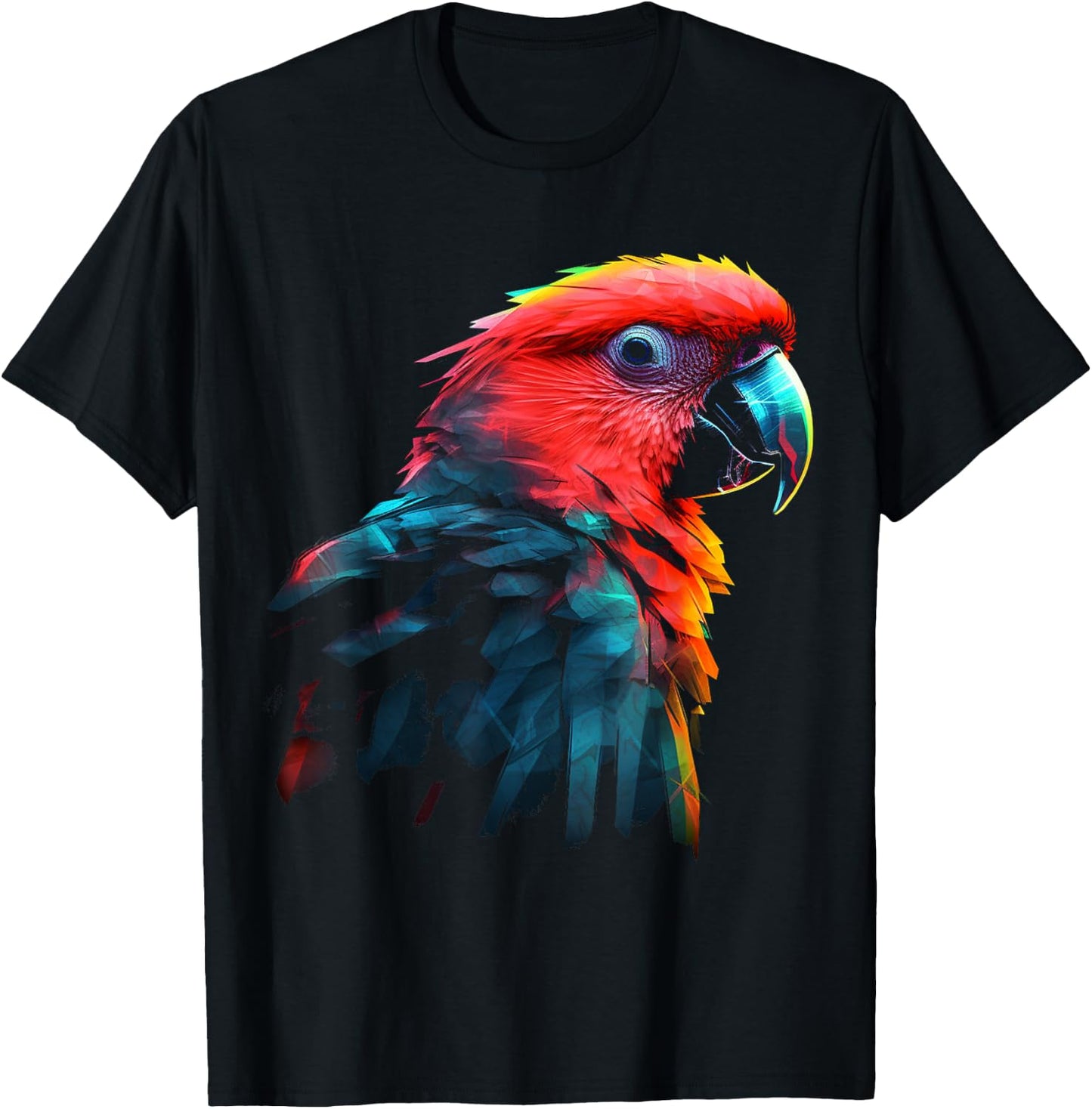 Parrot Art - Animal Bird Parrot T-Shirt - T-Shirt | Black